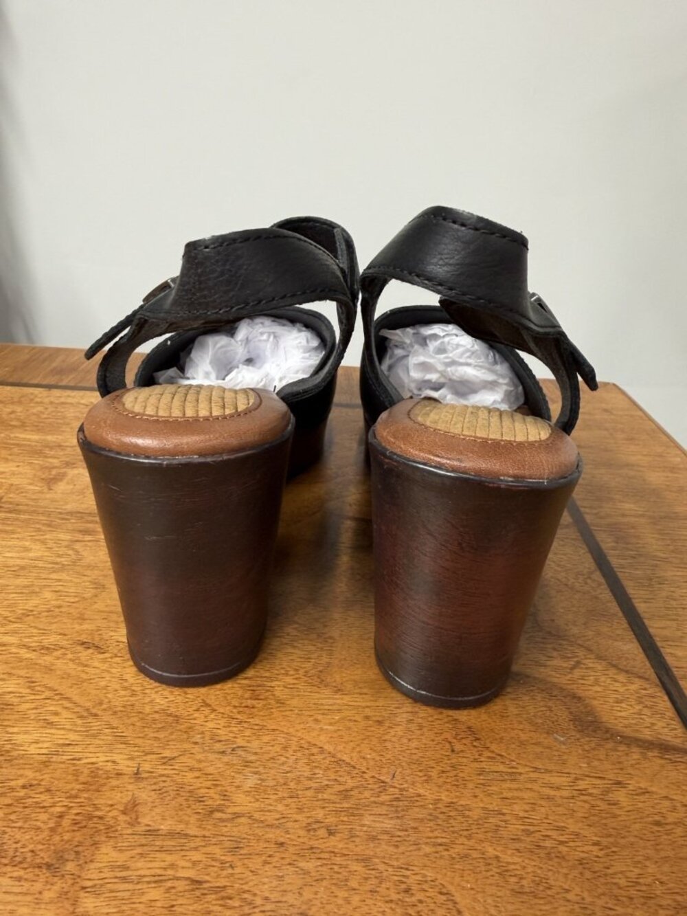 B.O.C. Born Women's 8 Black Natasha Comfort Wedge Sandals Platform Chunky - Picture 4 of 6